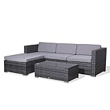 Rattan Outdoor Garden Furniture Set California Sofa Set with...
