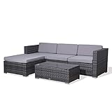 EVRE California Grey Outdoor Rattan Garden Furniture Conversation...