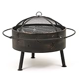 Trueshopping Round Fire Pit Bowl- Astral design with BBQ Grill,...