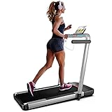 2 in 1 Folding Treadmill, FLYLINKTECH Home Quiet Treadmill with...