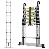 Telescopic Ladder 4.1M Aluminium Extension Extendable Loft Ladder...