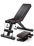 YOLEO Adjustable Weight Bench, 330lbs 7 Level Foldable Workout...
