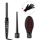 LOETAD Curling Tongs 3 in 1 Hair Curlers Curling Wand Set with 2...