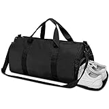 Gym Duffle Bag with Shoe Compartment Foldable Men Women Travel...