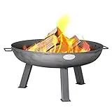 75cm Diameter Cast Iron Fire Pit Outdoor Garden Patio Heater Wood...