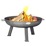 75cm Diameter Cast Iron Fire Pit Outdoor Garden Patio Heater Wood...