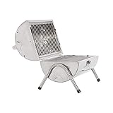 Portable Barrel Stainless Steel BBQ with 2 Independent Cooking...