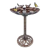 GardenKraft 23940 Clam Shell Design Bird Bath / Bronze Metal...