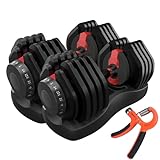HAKENO 2x24kg Adjustable Dumbbell PAIR of Weight 15 in 1 with...