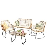 Neo Garden Patio Furniture Wicker Rattan Chair Table Sofa Outdoor...
