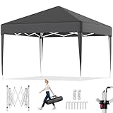 TRIUMPHKEY Pop Up Gazebo 3m x 3m with Three Height Adjustable,...
