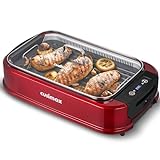 CUSIMAX Electric Grill, 1500W Indoor Smokeless Grill with LED...