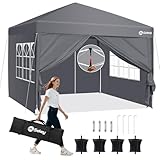 Sekey One-Touch Pop Up Gazebo with Sides 3m x 3m, Heavy Duty...