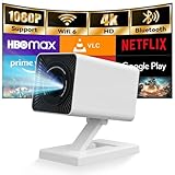 Mini ProjectorProjector with WIFI 6 and Bluetooth, 4K 1080P...