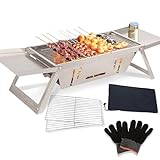 Aolawco BBQ Barbecue Grill Outdoor, Portable Folding Charcoal...