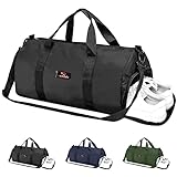 Gym Duffle Bag with Shoe Compartment Foldable Men Women Travel...