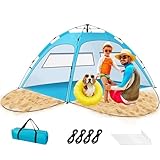 Beach Tent Large 3-4 Person, Pop Up Beach Tents with Two Doors &...