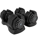BRAINGAIN 17-in-1 Adjustable Dumbbells Set 40kg Pair |...