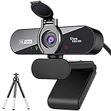 Webcam, 1080P Pro HD Webcam with Stereo Microphone, 110° Wide...