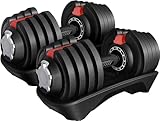 Yaheetech Adjustable Dumbbells Pair 18KG Adjustable Dumbbell Set...