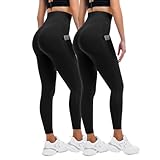 Sanpetix Leggings for Women UK with Pockets, 2 Pack Gym High...