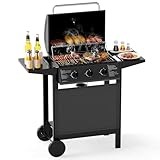 COSTWAY 3-Burner Propane Gas Grill, 24,000 BTU Outdoor Cooking...