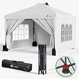 VOUNOT 3m x 3m Pop Up Heavy Duty Gazebo with Sides, Central Lock...