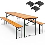 CASARIA® Garden Table & Bench Set | Beer Table | 170cm | 3 Piece...