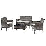 TMEE Rattan Garden Outdoor Furniture Set 4 Seaters Patio...