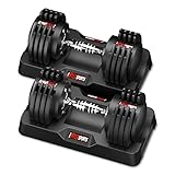 EnterSports 12kgx2 Adjustable Dumbbells Dumbbell Set for Saving...