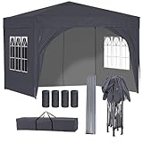 BIRCHTREE Pop Up Gazebo with Sides, 3m x 3m Waterproof with 2...