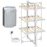 E-SMARTER Electric Heated Clothes Airer, 3 Tier Dryer Rack with...
