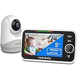 HelloBaby Monitor with Camera and Audio, 5'' Large Screen with...