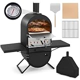 COSTWAY Outdoor Pizza Oven, Wood Fired Pizza Maker with 600D...