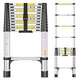 Telescopic Ladder, 3.2M Stainless Steel Thickened High-Strength...