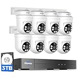 Hiseeu 3K PTZ Outdoor Wired Security Camera System with Color...