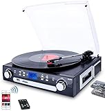 DIGITNOW! Vinyl Record Player, Bluetooth Turntable with Stereo...