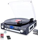 DIGITNOW! Vinyl Record Player, Bluetooth Turntable with Stereo...