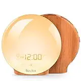 COULAX Wake Up Light 2019 Latest Wood Grain Sunrise Alarm Clock...