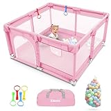 Kidoola Baby Playpen with Padded Frame & Mesh Walls, Balls & Pull...