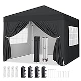 Yaheetech Pop-Up Gazebo 3x3 with 4 Removable Side Panels,...