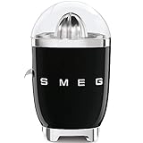 Smeg CJF01BLUK Retro 50's Style Citrus Juicer with Lid, Stainless...