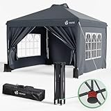 VOUNOT 3m x 3m Pop Up Heavy Duty Gazebo with Sides, Central Lock...