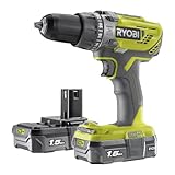 RYOBI 18 V ONE plus Cordless Combi Drill Starter Kit, Hyper...