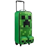 Minecraft Kids Suitcase with Wheels Foldable Trolley Bag Creeper...