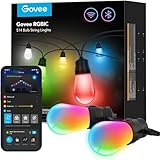 Govee Outdoor LED String Lights, 15m RGBIC WiFi Garden Lights...
