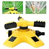 JJYHEHOT Garden Sprinkler, 360 Degree 3 Arm Rotating Sprinkler...