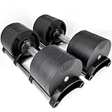 BRAINGAIN 32kg Adjustable Dumbbell Set Pair, Space Saving Weights...