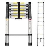 Panana Telescopic Ladder, 3.2m/ 10.5ft Stainless Steel Extension...