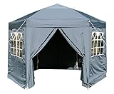 Airwave 3.5mtr Pop Up Gazebo HEXAGONAL Blue Fully Waterproof with...